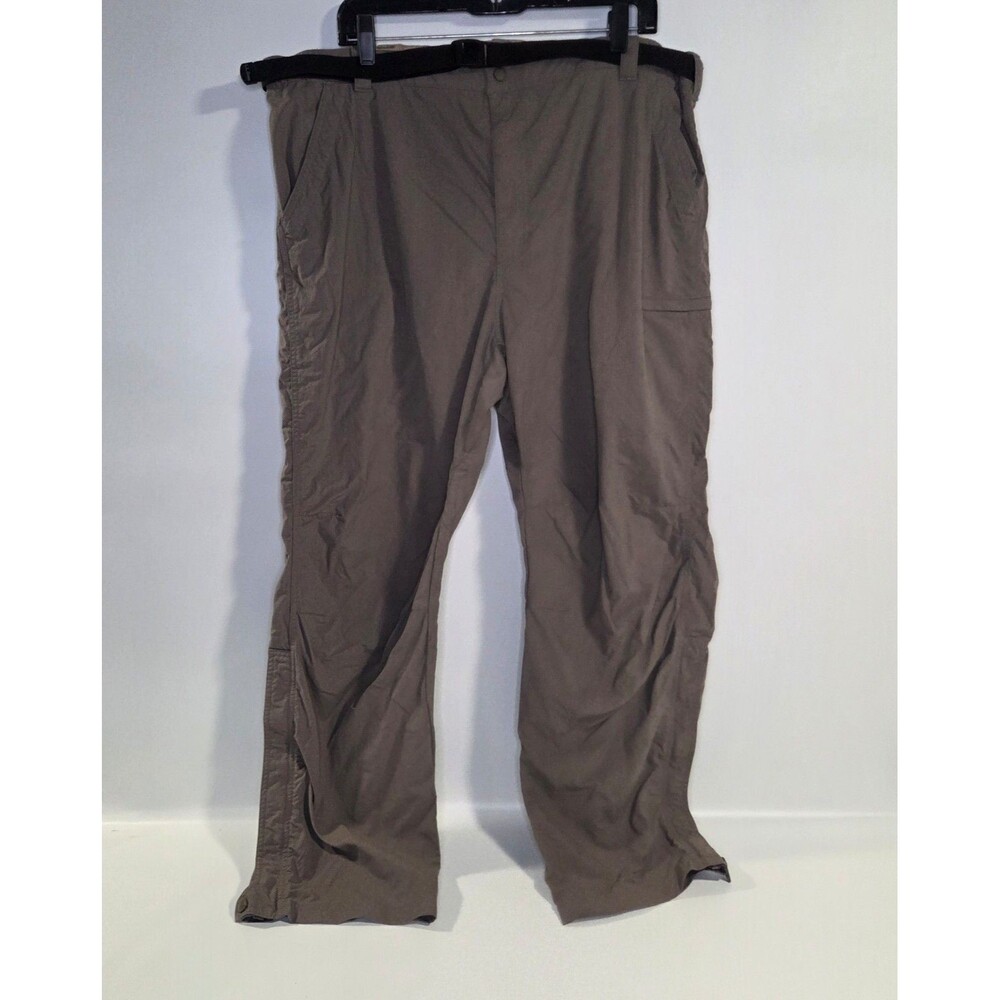 L.L.Bean Stowaway Hiking Pants Cargo with Belt XXL Dark Beige Trail Outdoor